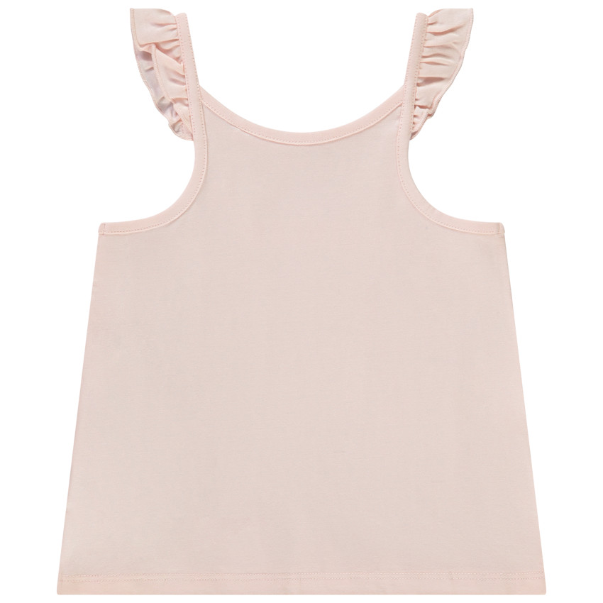 Débardeur uni avec print fantaisie pailleté pour bébé fille 
