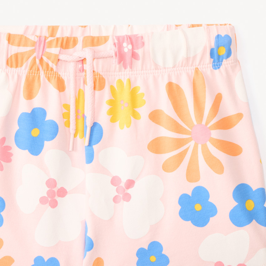 Ensemble court 2 pièces imprimé fleuri pour fille  