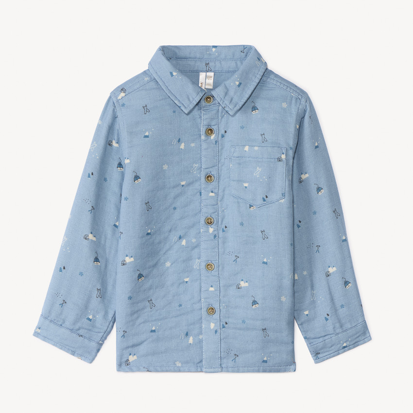 Chemise manches longues imprimé ski pour bébé garçon