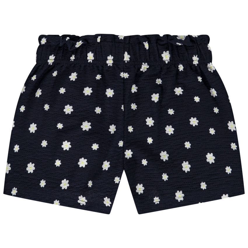 Short en jersey froissé imprimé fleuri pour fille 