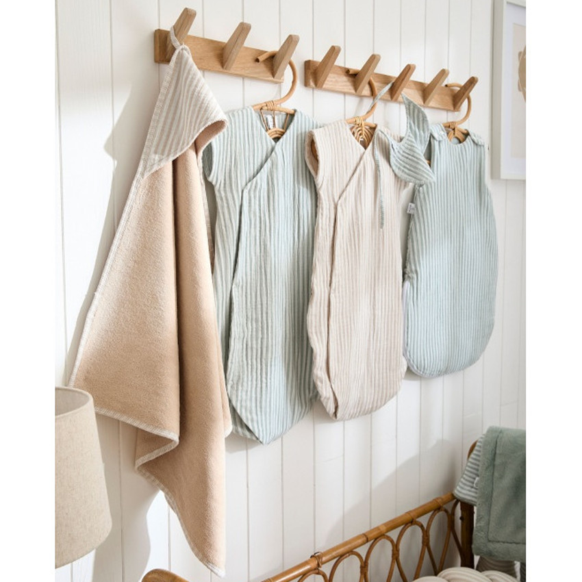 Gigoteuse sans manches - Soft Stripes - écru/vert de gris - 0/6 mois 