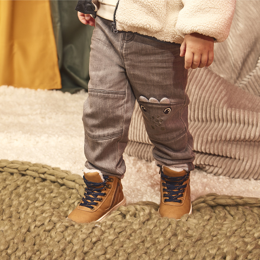 Jean droit ludique dinosaure pour bébé garçon 