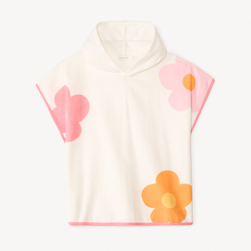 Cape de bain imprimé fleuri pour fille