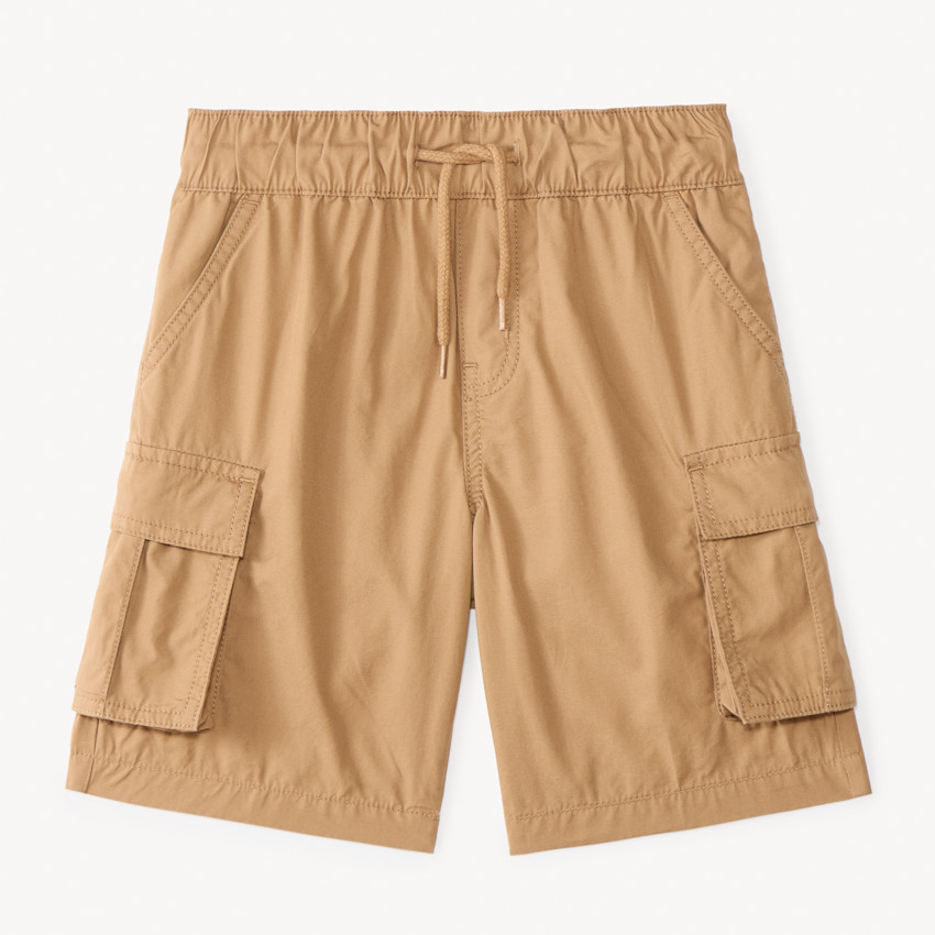 Bermuda cargo uni en popeline pour garçon 