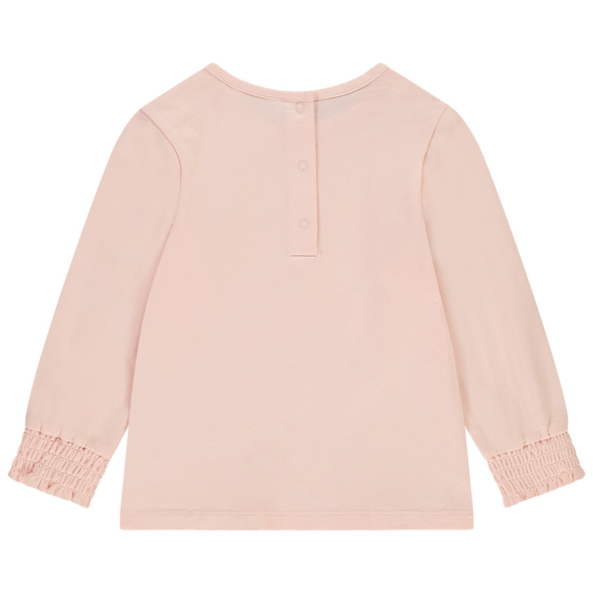 T-shirt manches longues à poignets smockés pour bébé fille 