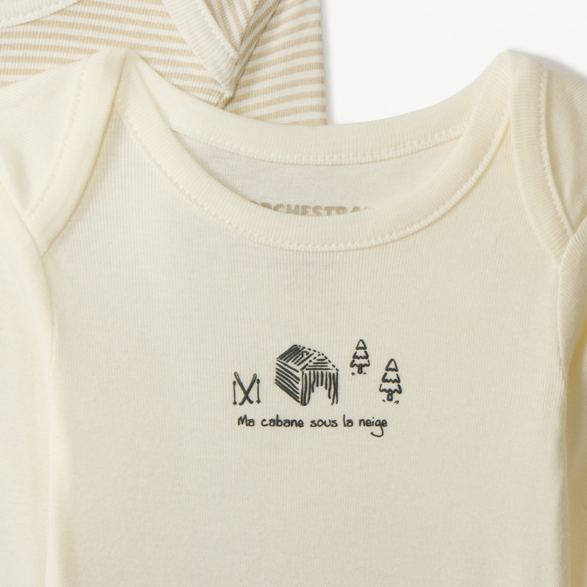 Lot de 7 bodies manches longues motifs ski pour bébé 