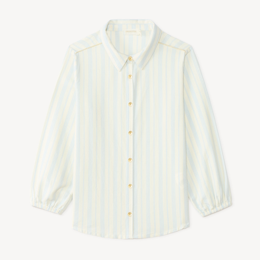 Chemise fille à manches longues à rayures