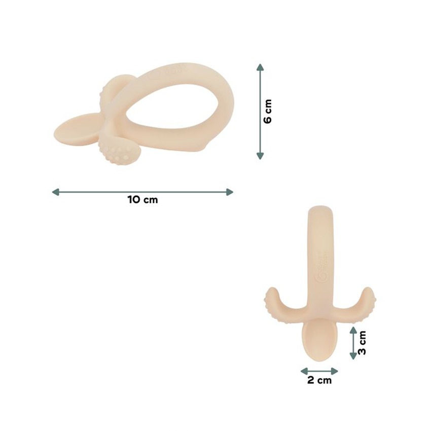 Cuillère et anneau de dentition beige 