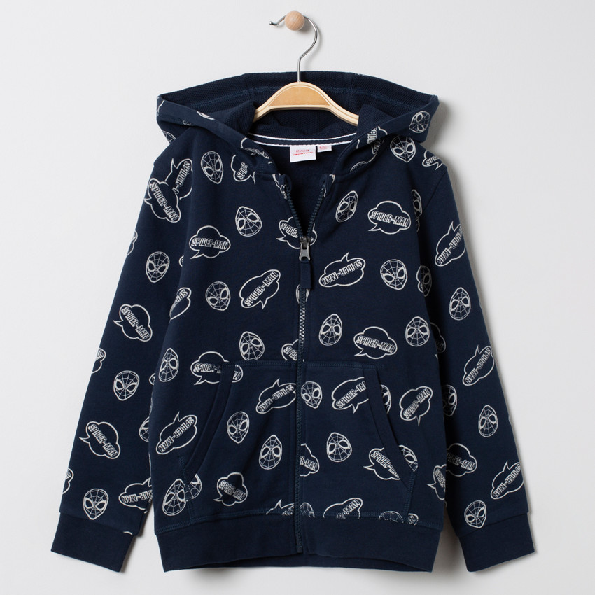 Gilet à capuche zippé motif Spiderman all-over 