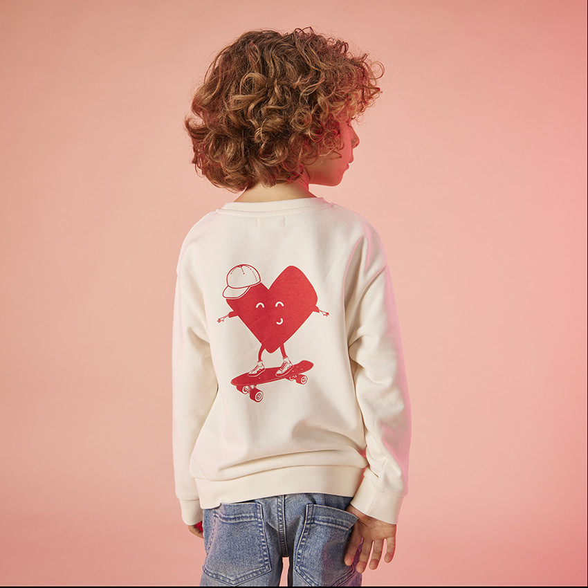 Sweat molleton oversize brodé et printé pour enfant 