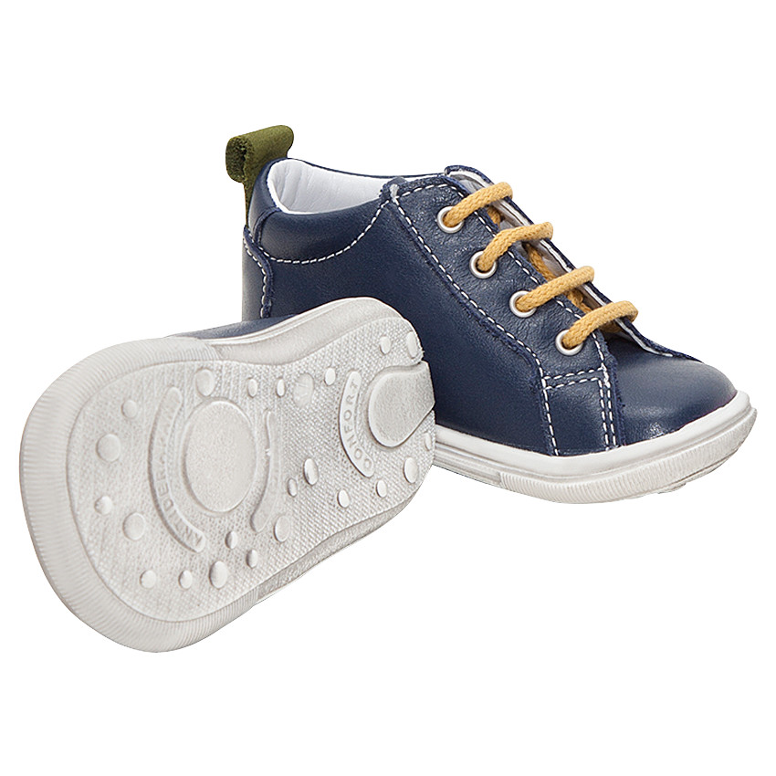 Bottillons en cuir avec empiècements contrastés 