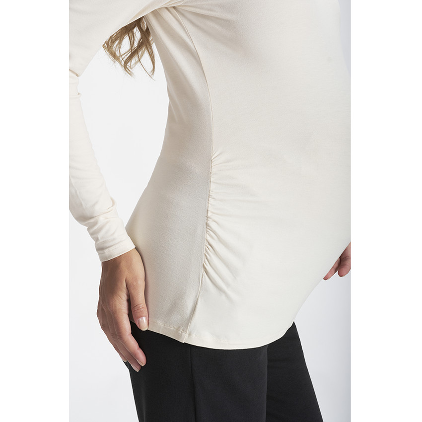 T-shirt de grossesse uni à manches longues 