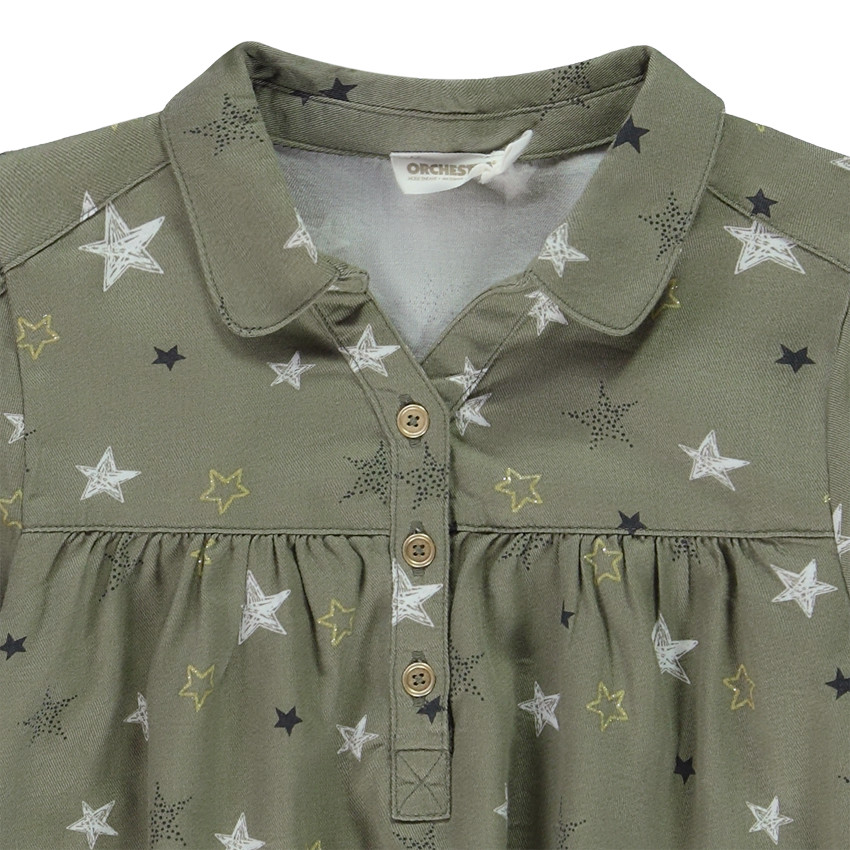 Tunique manches longues imprimé étoiles pour fille 