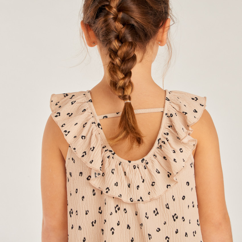 Robe en jersey fochette imprimé léopard pour fille 