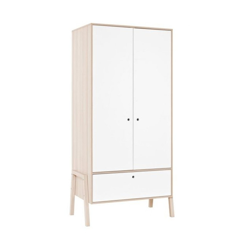 Armoire Spot 2 portes - Accacia / Blanc 