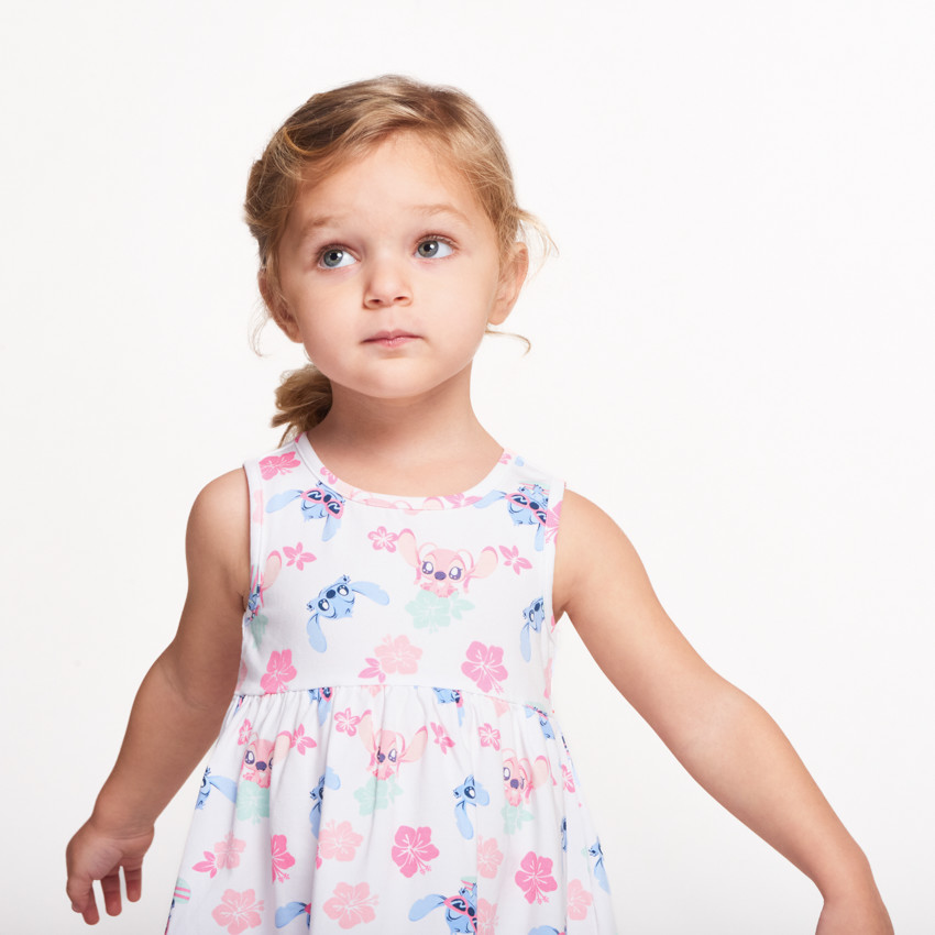 Robe sans manches imprimé Stitch & Angel Disney pour bébé fille 