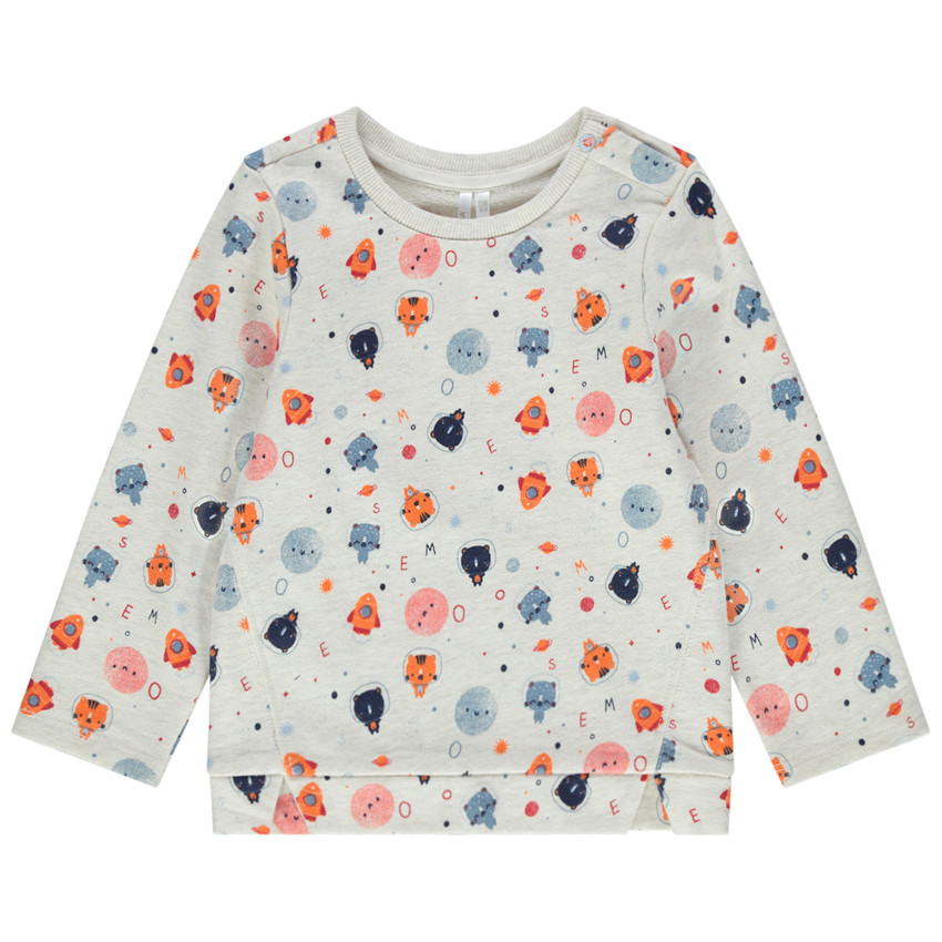 Sweat en molleton print personnages en coton bio 