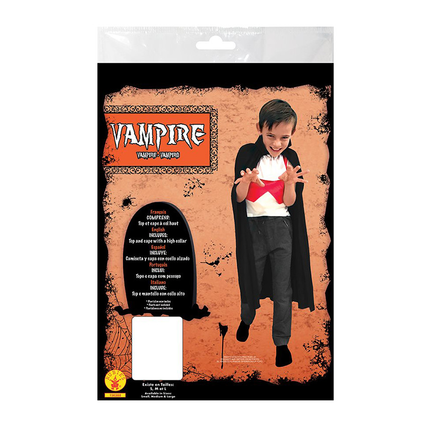 Déguisement Vampire Taille S - Noir 