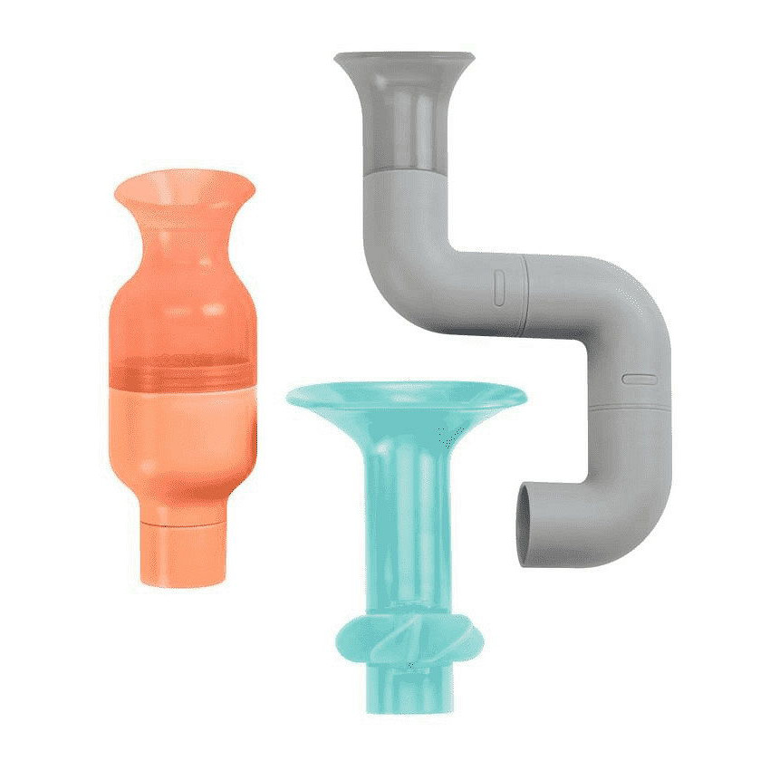 Jouet de bain tuyaux - Orange/Gris/Bleu 