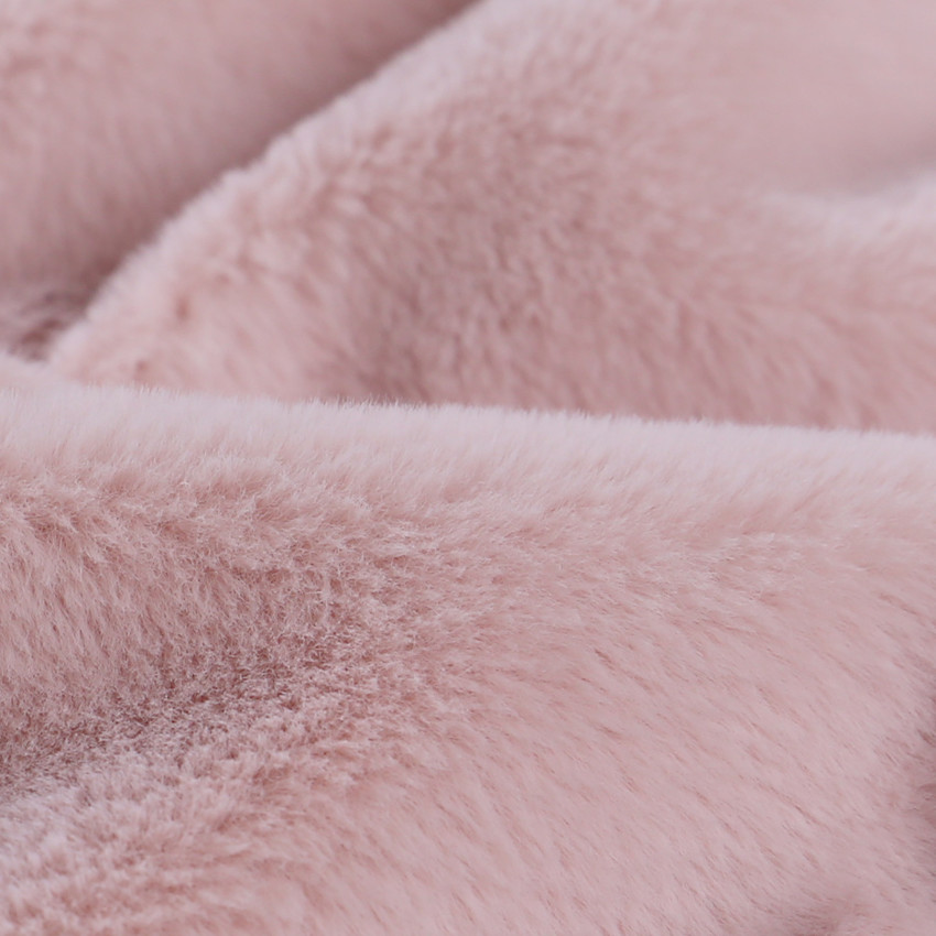 Gigoteuse à manches amovibles en fausse fourrure 50 cm rose poudré 