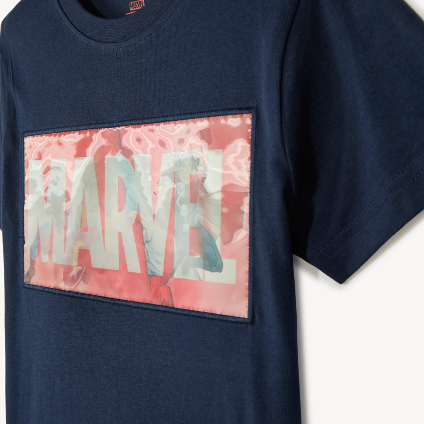 T-shirt manches courtes print lenticulaire Avengers Marvel pour garçon 