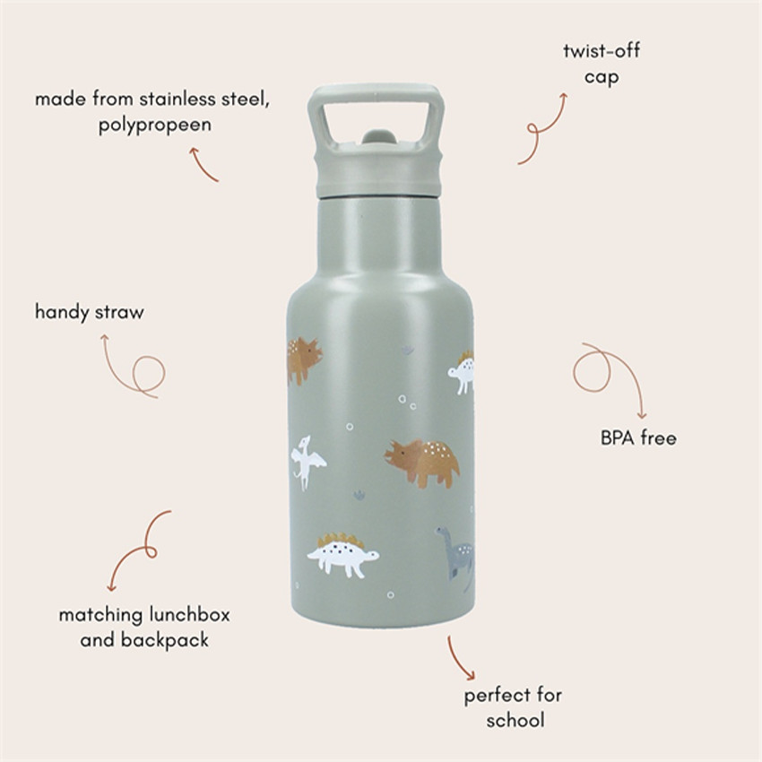 Gourde isotherme 350ml Dinos Vert 