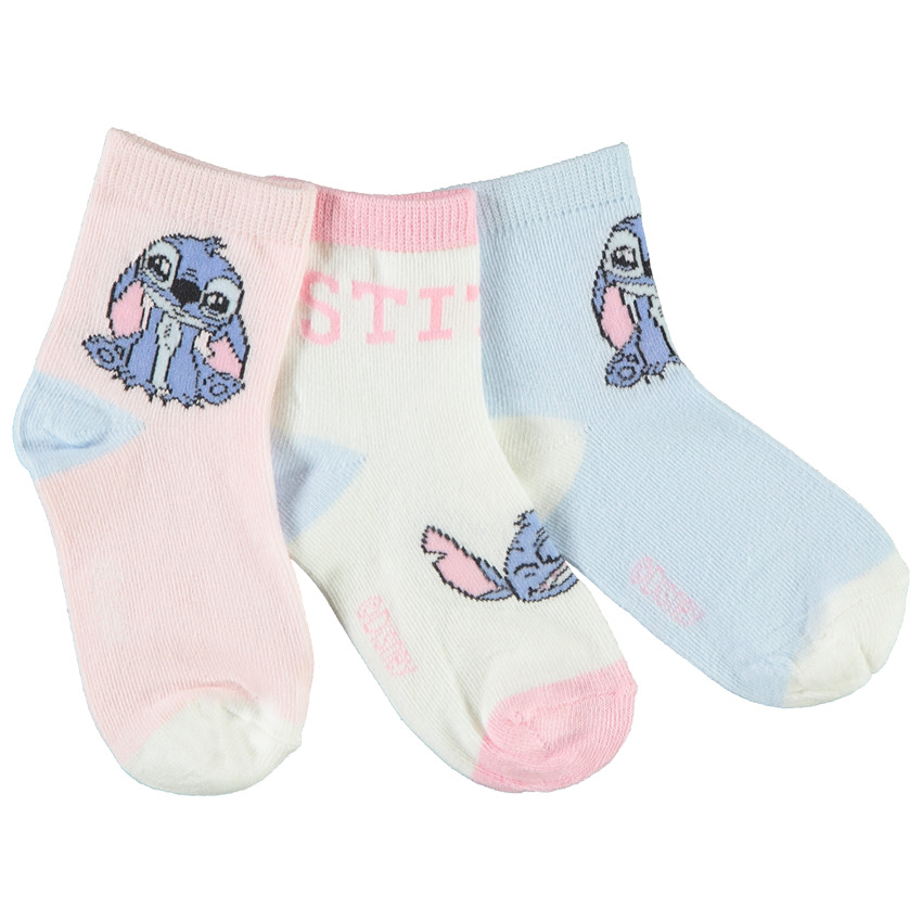 Lot de 3 paires de chaussettes Stitch Disney pour fille 