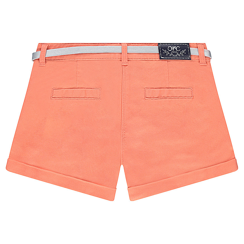 Junior - Short en twill uni avec perles fantaisie et ceinture amovible 