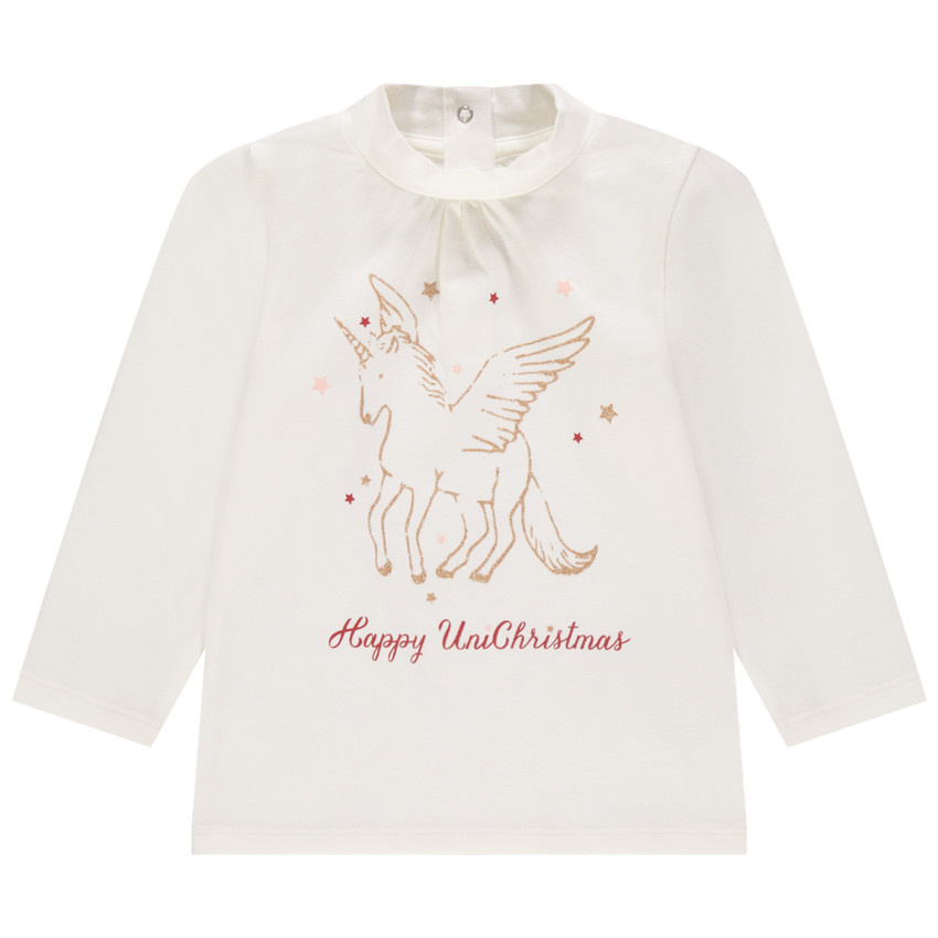 Sous-pull col cheminée print licorne pailletée 