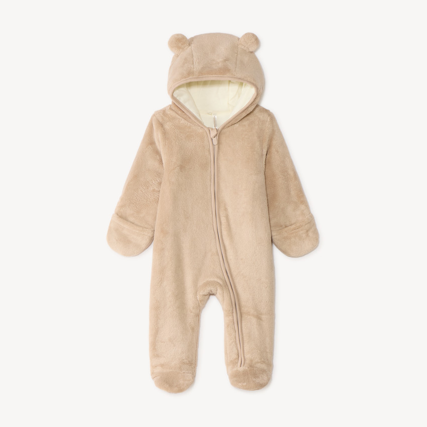 Combi-pilote uni bébé garçon avec capuche ourson ludique  