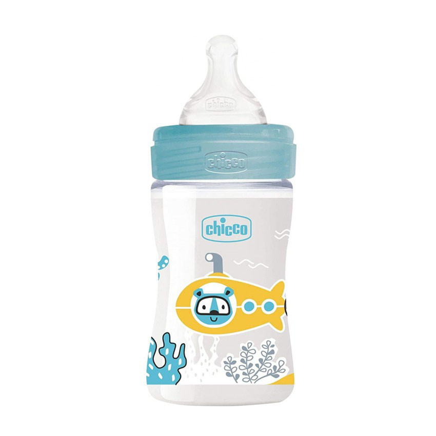 Biberon Bien-Être Flux Lent 150 ml 0 mois+ - Bleu  