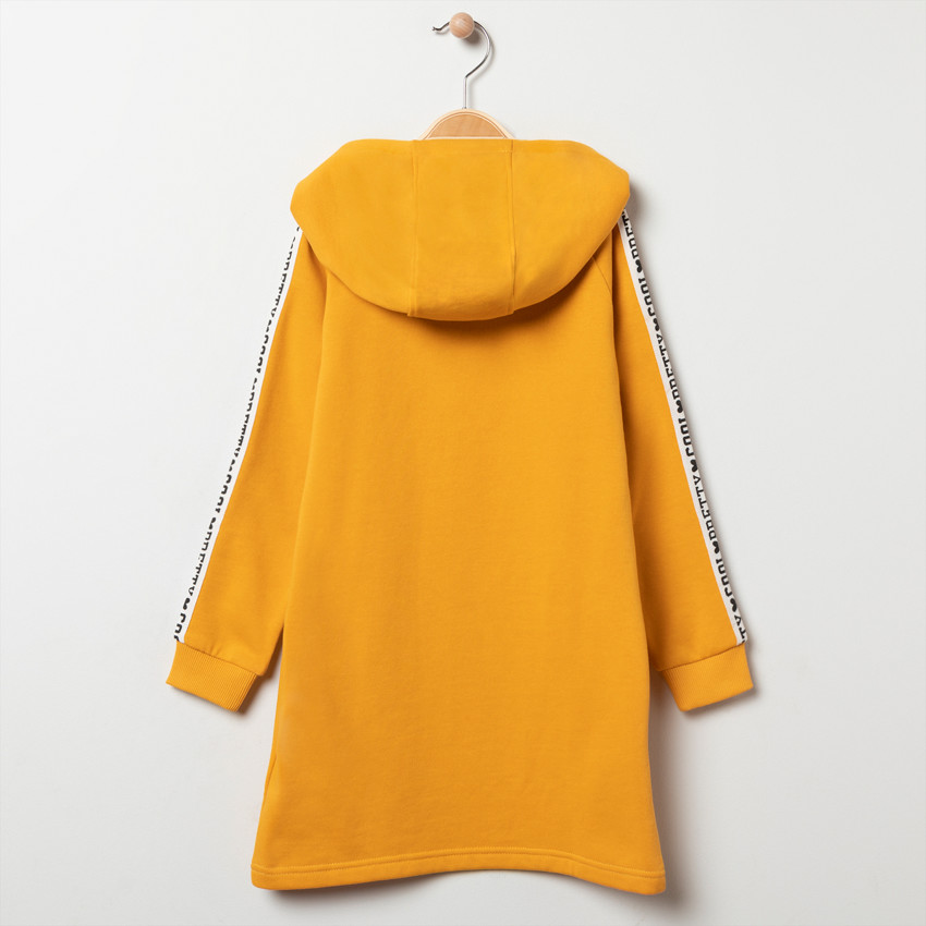 Robe manches longues à capuche et bandes pour fille 