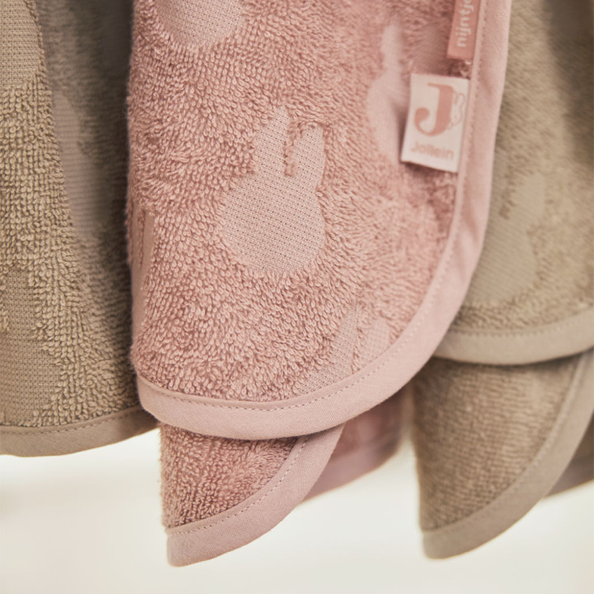 Cape de bain éponge en jacquard Miffy nougat - Rose clair (Jollein) - Image 2