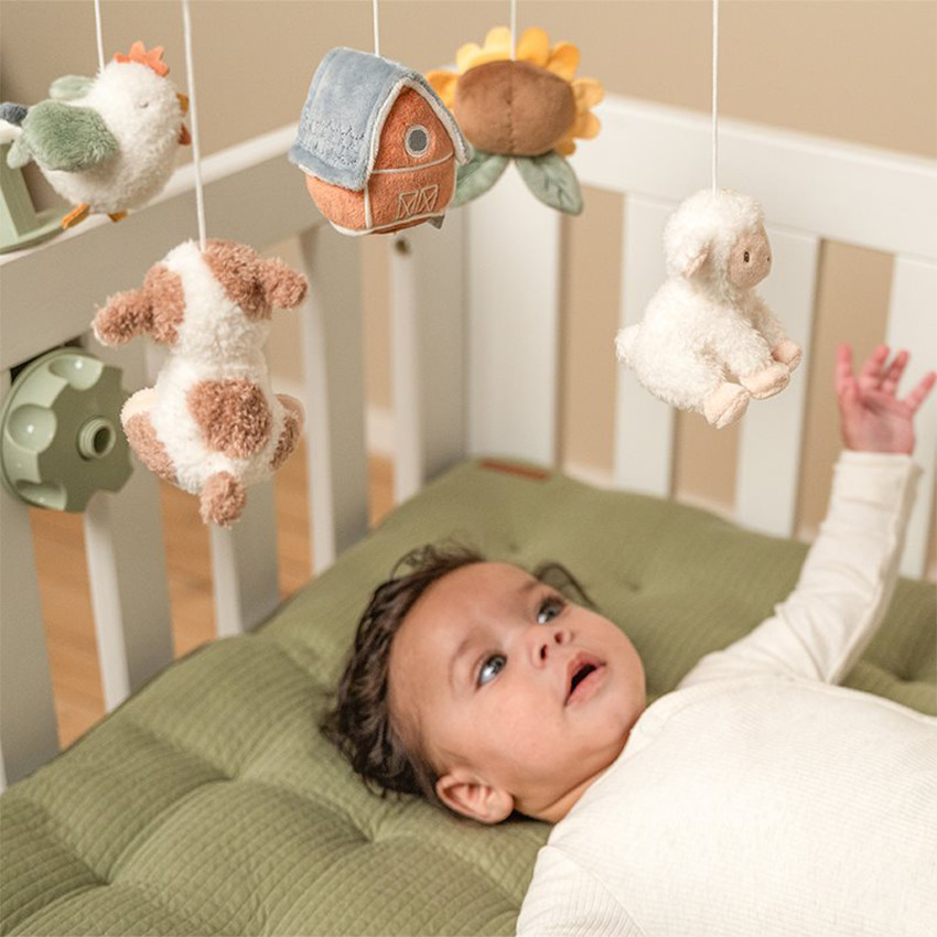 Mobile musical avec 5 peluches Little Farm 