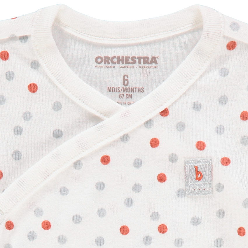 Lot de 2 bodies manches longues en coton bio à pois et print hérisson 