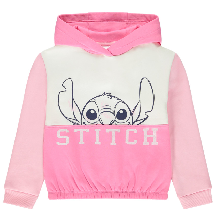Sweat molleton effet color block Stitch Disney pour fille 