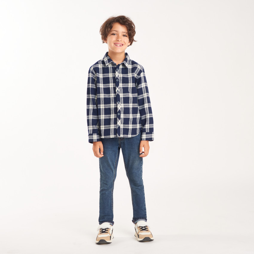 Chemise manches longues à carreaux garçon 