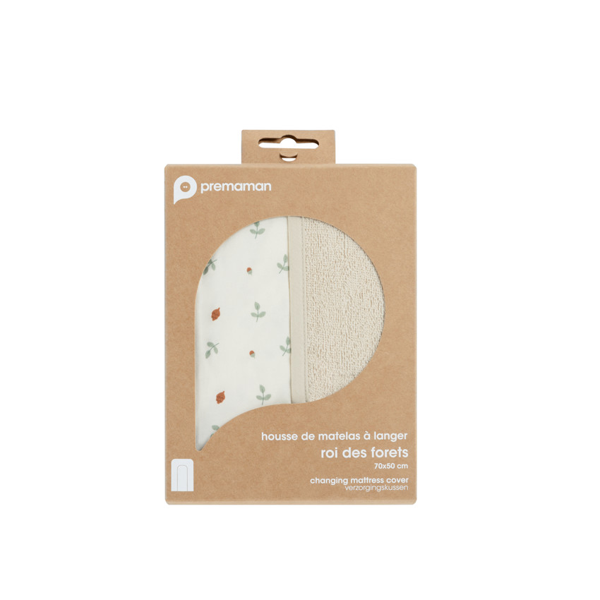 Housse de matelas à langer imprimé moutons La Vie à la Ferme beige 