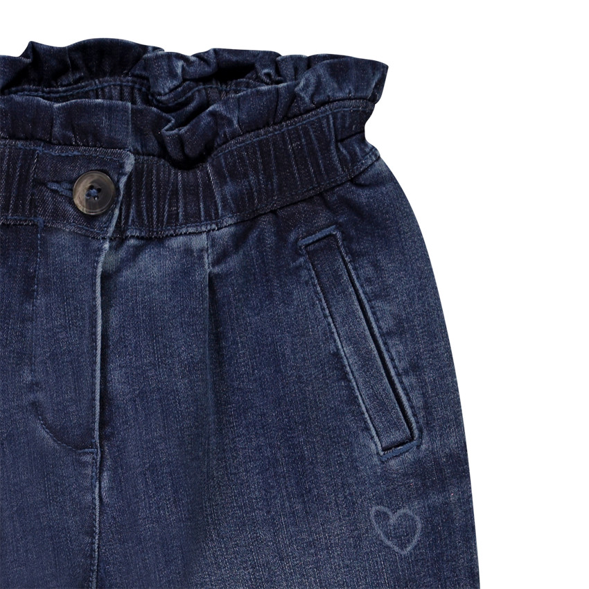 Jeans paperbag denim imprimé pour fille Main Jeans paperbag denim imprimé pour fille