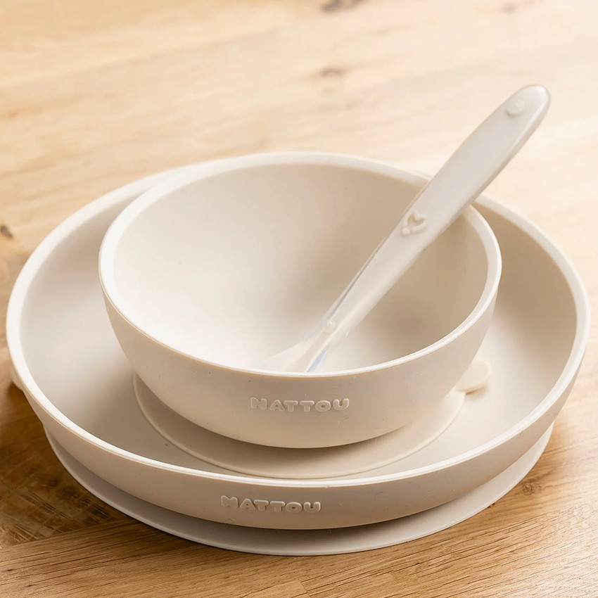 Set repas 3 pièces en silicone argile 