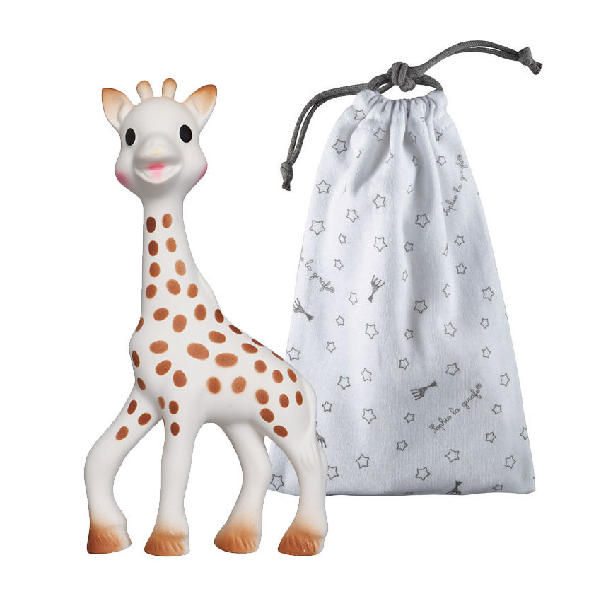 Hochet Sophie la Girafe avec son sac de rangement