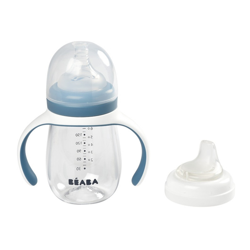 Biberon d'apprentissage 2 en 1 210 ml - Windy Blue - Blanc (Béaba) - Image 2