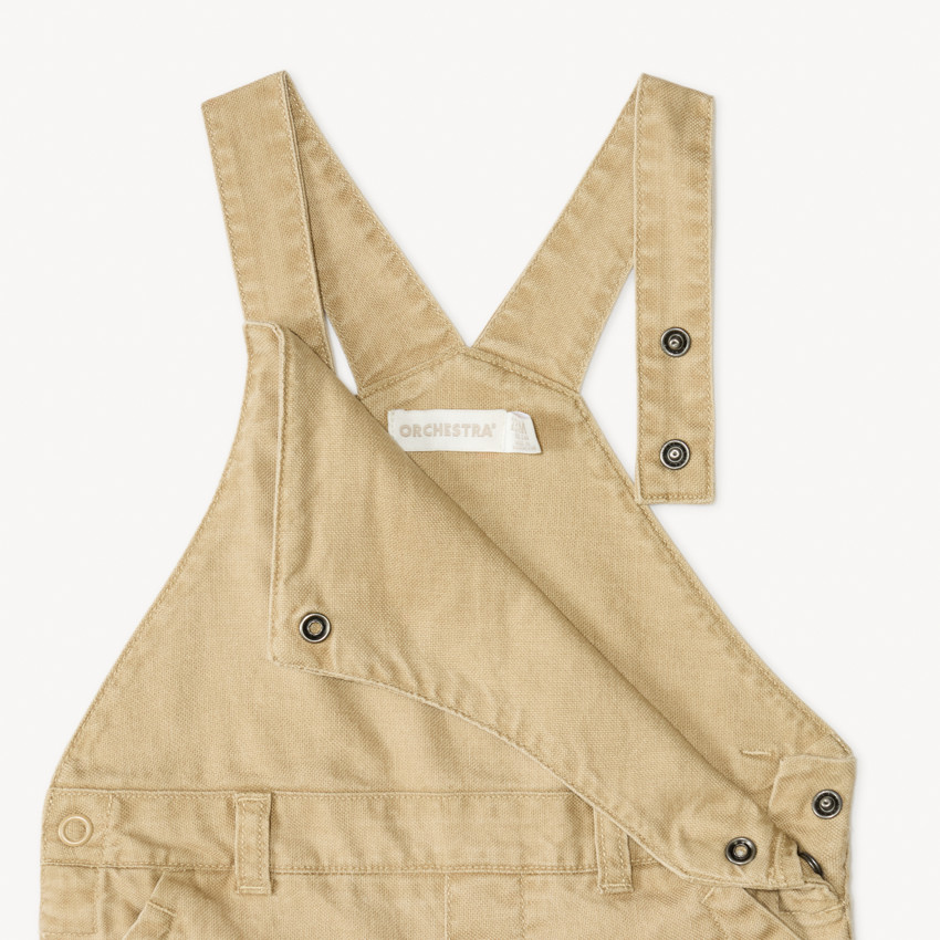 Salopette longue en sergé uni pour bébé garçon 