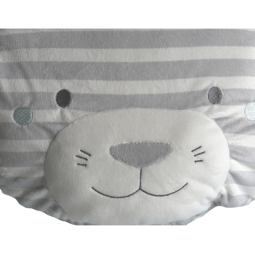 Coussin de décoration Anna et Milo rayé - Gris/Blanc  
