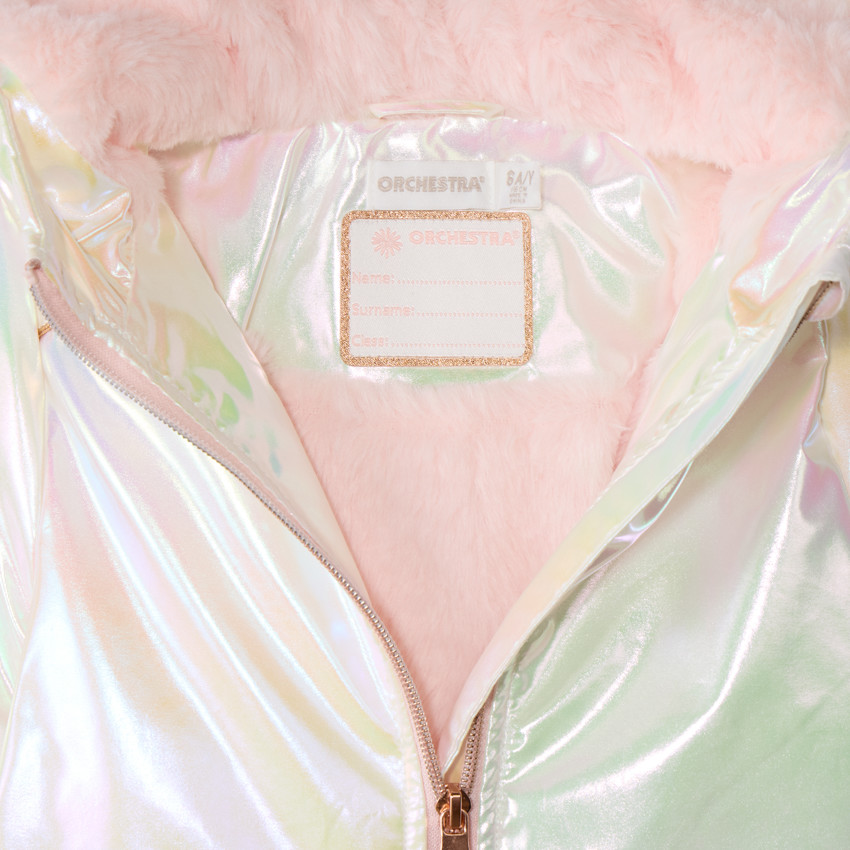 Coupe-vent iridescent doublé sherpa duveteux pour fille 