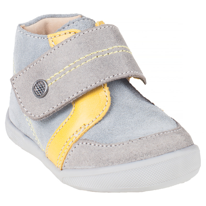 Bottillons en cuir suédé avec large scratch