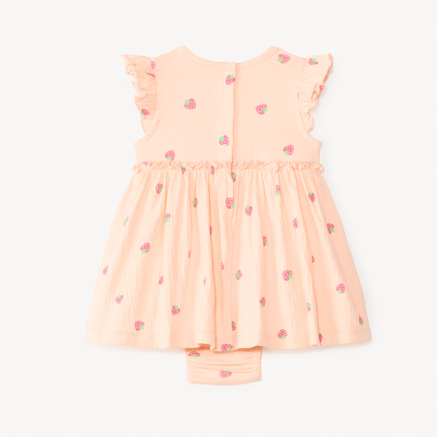 Robe 2-en-1 effet froissé avec imprimé fantaisie pour bébé fille 