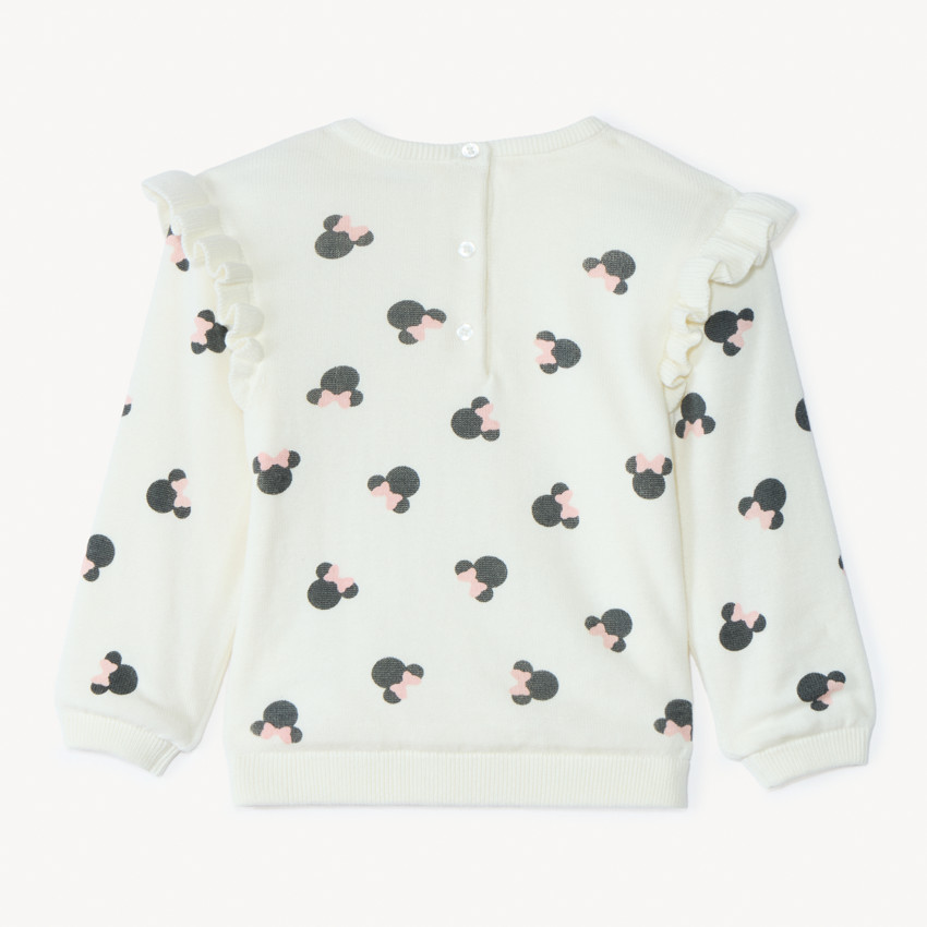 Pull en tricot imprimé Minnie Disney pour bébé fille 