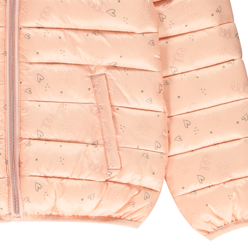 Doudoune légère imprimée coeurs pour enfant fille Main Doudoune légère imprimée coeurs pour enfant fille