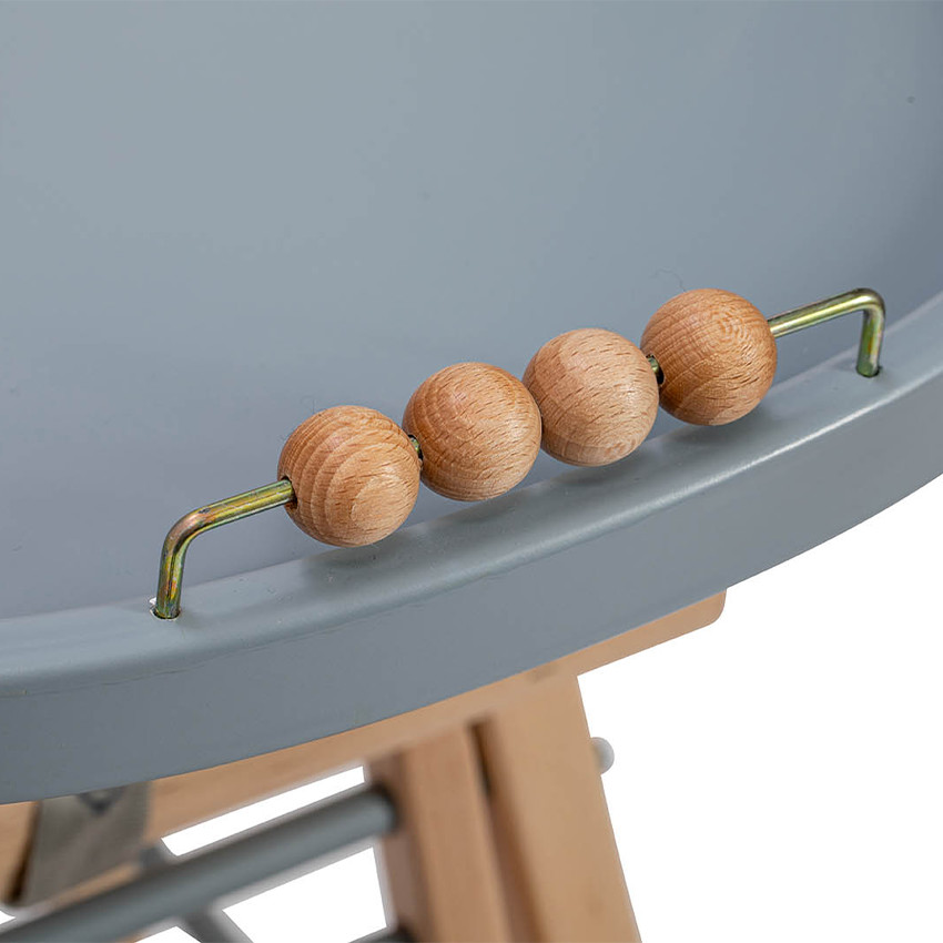 Chaise haute traditionnelle transformable Marcel bleu gris - Bleu gris (Combelle) - Image 2